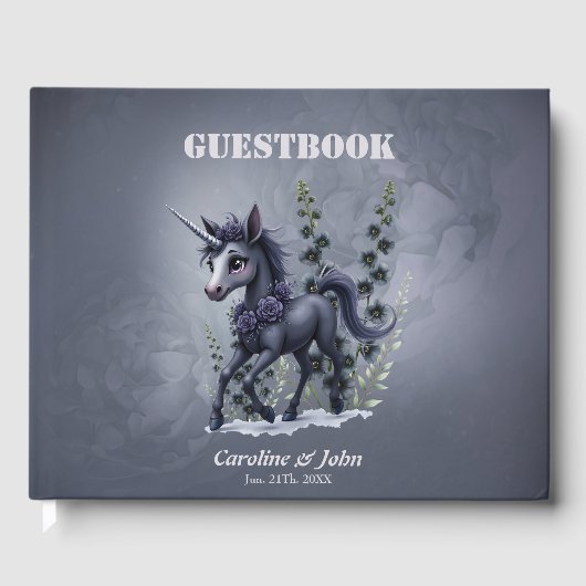 フローラの輝きの様式化ユニコーン。 ゲストブック (正面)