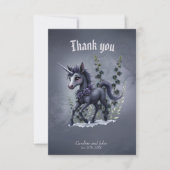 フローラの輝きの様式化ユニコーン。 サンキューカード (正面)
