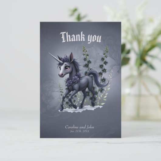 フローラの輝きの様式化ユニコーン。 サンキューカード (スタンド正面)