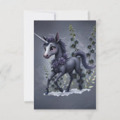 フローラの輝きの様式化ユニコーン。 サンキューカード (裏面)