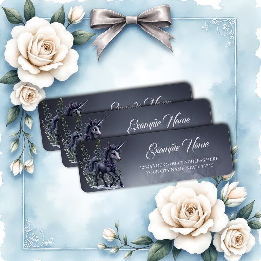 フローラの輝きの様式化ユニコーン。 ラベル