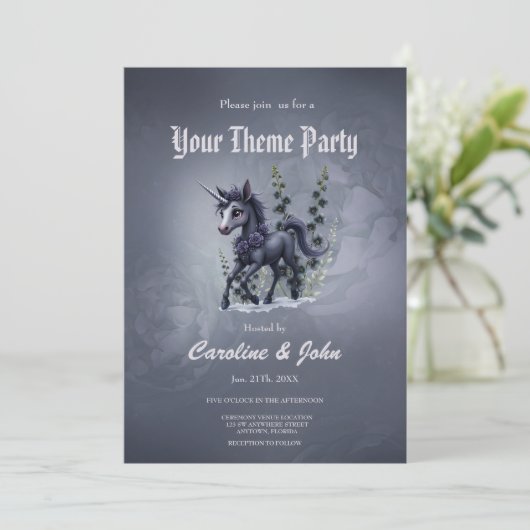 フローラの輝きの様式化ユニコーン。 招待状 (スタンド正面)