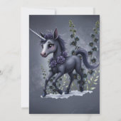 フローラの輝きの様式化ユニコーン。 招待状 (裏面)