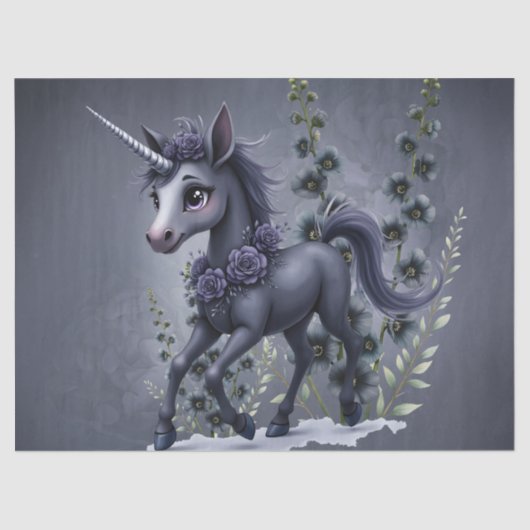 フローラの輝きの様式化ユニコーン。 薄葉紙 (正面)