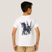 フローラの輝きの様式化ユニコーン。 Tシャツ (裏面フル)
