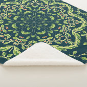 フローラの輪の模様(花、枝、葉) シェルパブランケット (3/4)