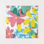 フローラの透過性要素を含むシームレスなパターン。 タペストリー (正面(横))