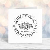 フローラの部族矢印バラ花ラウンドアドレスV2c セルフインキングスタンプ