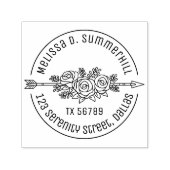 フローラの部族矢印バラ花ラウンドアドレスV2c セルフインキングスタンプ (デザイン)