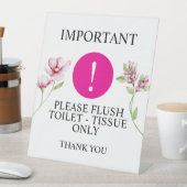 フローラの重要な通知 – 水洗トイレの組織 台座サイン (インサイチュ)