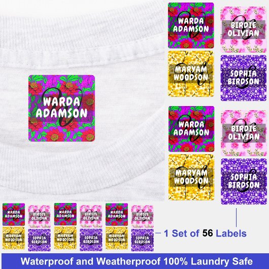 フローラの防水ラベル – 名前服 ラベル