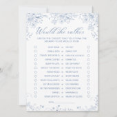 フローラの青い赤ちゃんシャワー彼女はむしろカード 招待状 (正面)