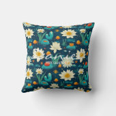 フローラの静かな枕 – カスタマイズ可能な名前 クッション (裏面)