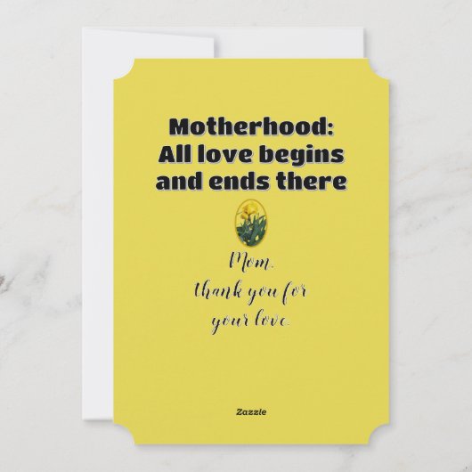 フローラの黄色い虹彩 | マザーズデイ引用文 シーズンカード (裏面)