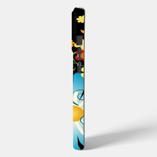 フローラの黒の色の爆発 Case-Mate iPhoneケース (裏面 / 左)