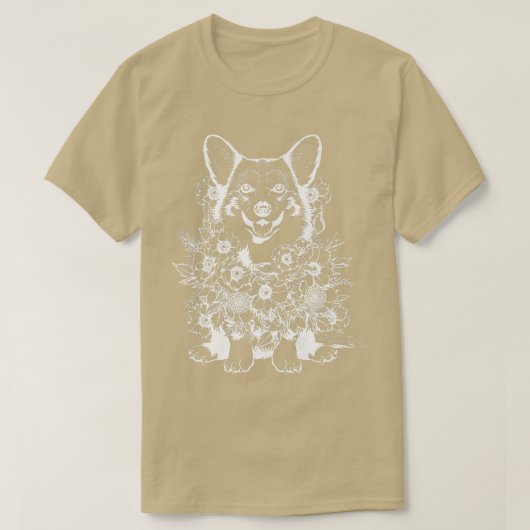 フローラのCorgiギフト女の子、愛犬家、女性C Tシャツ (デザイン正面)