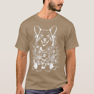 フローラのCorgiギフト女の子、愛犬家、女性C Tシャツ
