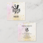 *~*フローラはさみグラデーション花Pastel AP6 スクエア名刺 (正面/裏面)