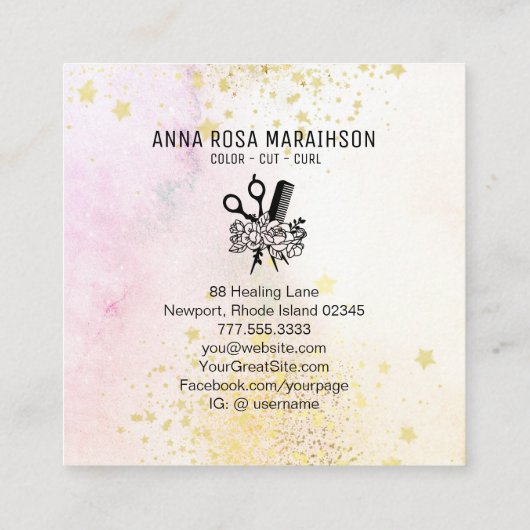 *～*フローラはさみグラデーション花Pastel AP6 スクエア名刺 (裏面)