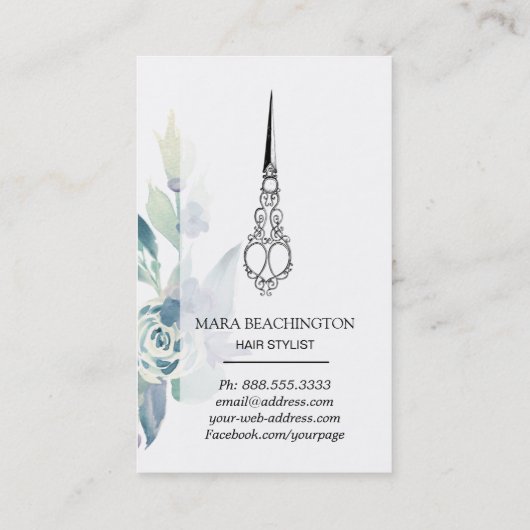 *~*フローラはさみビクトリアン付きのSYLISTヴィンテージ 名刺 (裏面)