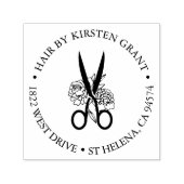 フローラはさみヘアスタイリスト/サロン差出人住所 セルフインキングスタンプ (デザイン)