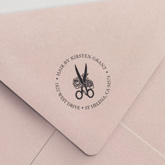 フローラはさみヘアスタイリスト/サロン差出人住所 セルフインキングスタンプ