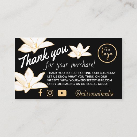 フローラはっきりしたはBusiness Enclosure Cardに感謝 エンクロージャーカード (裏面)