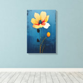 フローラはっきりしたアートと抽象芸術の花 キャンバスプリント (インサイチュ (ウッドフロア))