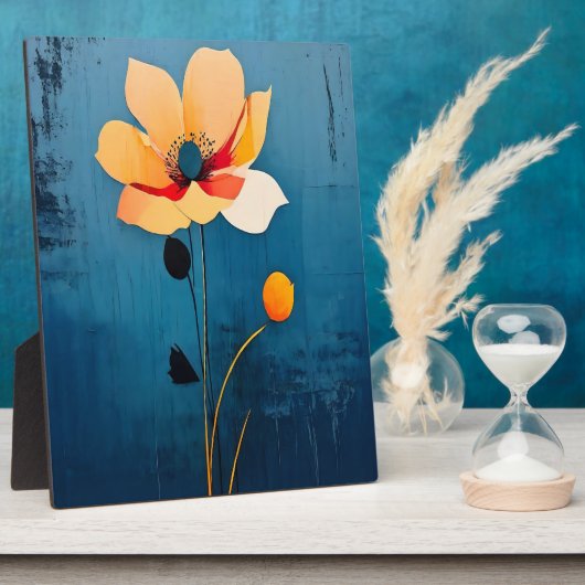 フローラはっきりしたアートと抽象芸術の花 フォトプラーク (側面)