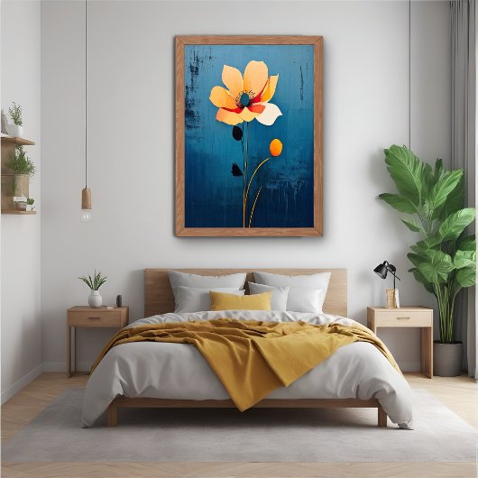 フローラはっきりしたアートと抽象芸術の花 ポスター