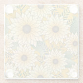 フローラはっきりしたイエローサニーサンフラワーガーデン ガラスコースター (裏面)