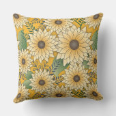 フローラはっきりしたイエローサニーサンフラワーガーデン クッション (裏面)