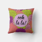 フローラはっきりしたオウララ!/モノグラムピンクグリーンプル クッション (裏面)