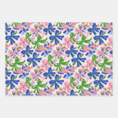 フローラはっきりしたスクエアボウ模様マクシマリストカラフル ラッピングペーパーシート (正面3)