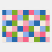 フローラはっきりしたスクエアボウ模様マクシマリストカラフル ラッピングペーパーシート (正面2)