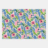 フローラはっきりしたスクエアボウ模様マクシマリストカラフル ラッピングペーパーシート (正面)