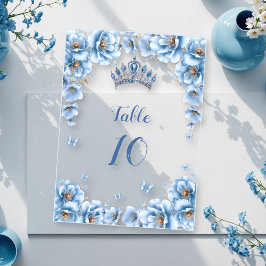 フローラはっきりしたダスティブルークインセアニラ表番号 アクリル招待状