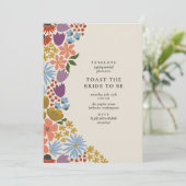 フローラはっきりしたトーストの花嫁カクテルアワーシャワー 招待状 (スタンド正面)