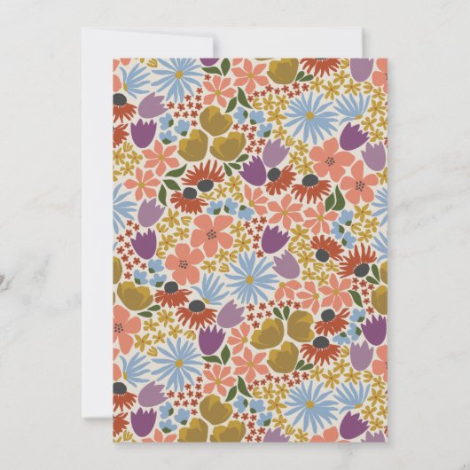 フローラはっきりしたトーストの花嫁カクテルアワーシャワー 招待状 (裏面)