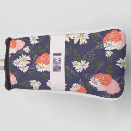 フローラはっきりしたドードル（桃色と濃紺色） ゴルフヘッドカバー