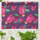 フローラはっきりした射撃、 発砲スターピンク/紫ワイルドフラワー キッチンタオル (折り畳み)