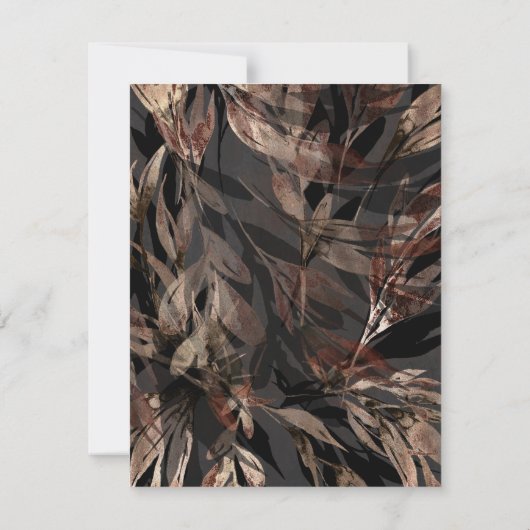 フローラはっきりした植物結婚式の日付を保存 招待状 (裏面)