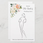 フローラはドレスのブライダルシャワーゲーム 便箋 (正面/裏面)