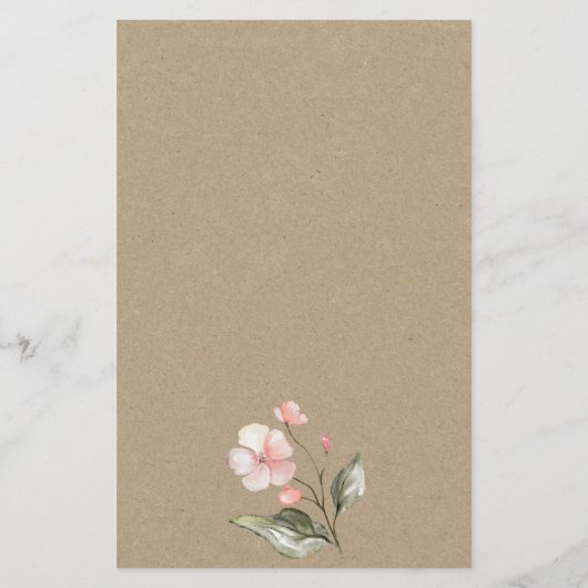 フローラはドレスのブライダルシャワーゲーム 便箋 (裏面)