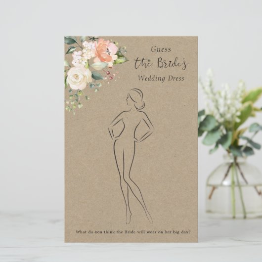 フローラはドレスのブライダルシャワーゲーム 便箋 (スタンド正面)