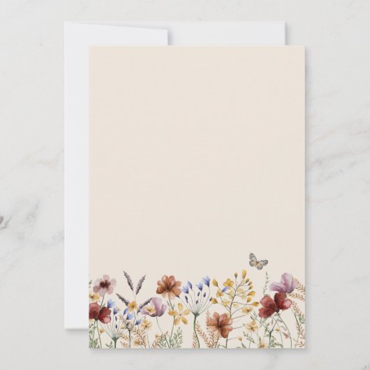 フローラはベビーのフードカードを推測 招待状 (裏面)