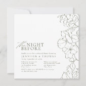 フローラはリハーサルの前の夜の緑 招待状 (正面)