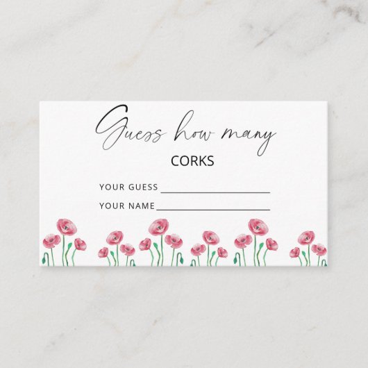 フローラは何個のコルクブライダルゲームを推測する エンクロージャーカード (正面)