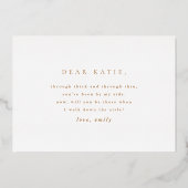 フローラは俺の花嫁の金箔カードか 箔招待状 (裏面)