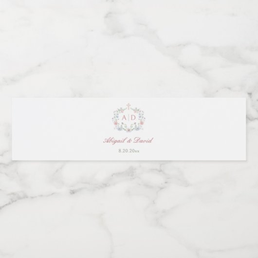 フローラは宗教の結婚モノグラムを作る ペットボトルラベル (シングルラベル)